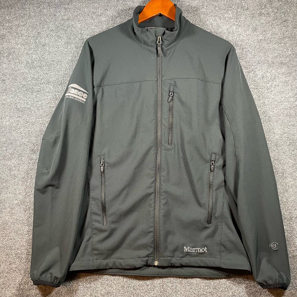 Marmot Tempo M3 Jacket Men's M Black Water Repellant Full Zip Drawstring Waist